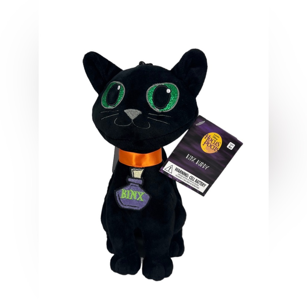 Disney Hocus Pocus Thackery Binx Buddy Plush Black Glow Eyes 9” Movie Clean EUC